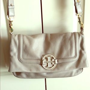 Mercury Gray Tory Burch Amanda Foldover Messenger